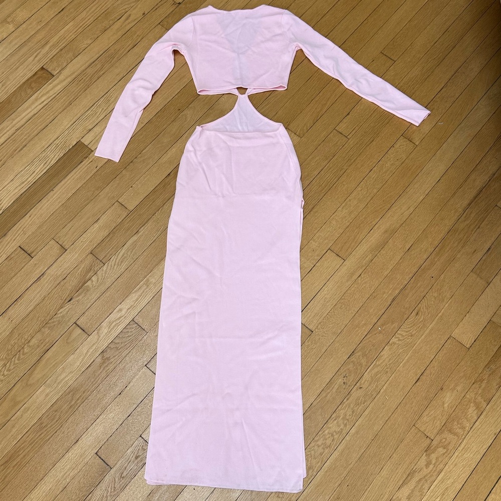 SAME SWIM Long Sleeve Cutout Pink Maxi Dress - Picture 8 of 12